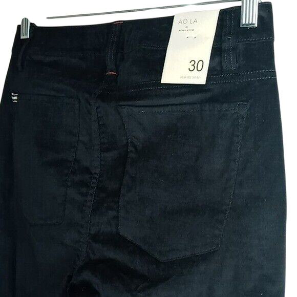 AO.LA by Alice + Olivia Black Velvet High Rise Skinny Pants - 30 - Picture 7 of 10